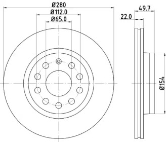 Тормозной диск (HELLA: 8DD 355 127-991)