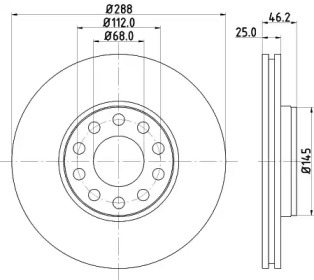 Тормозной диск (HELLA: 8DD 355 128-011)