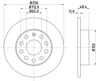 Тормозной диск (HELLA: 8DD 355 123-551)