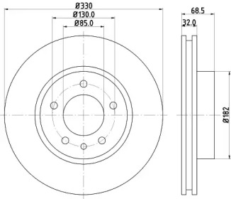 Тормозной диск (HELLA: 8DD 355 121-071)