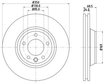 Тормозной диск (HELLA: 8DD 355 128-061)