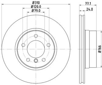 Тормозной диск (HELLA: 8DD 355 124-031)