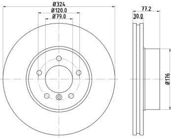 Тормозной диск (HELLA: 8DD 355 123-791)