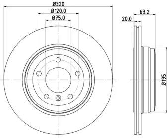 Тормозной диск (HELLA: 8DD 355 124-571)