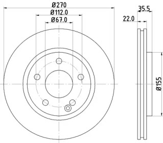 Тормозной диск (HELLA: 8DD 355 128-161)