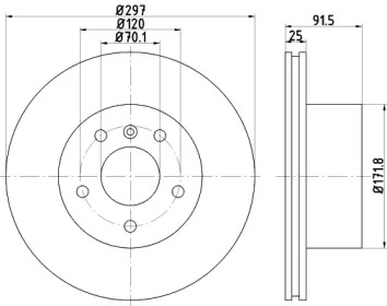 Тормозной диск (HELLA: 8DD 355 124-551)