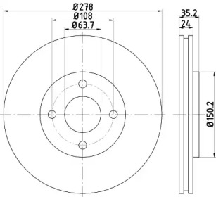 Тормозной диск (HELLA: 8DD 355 110-981)