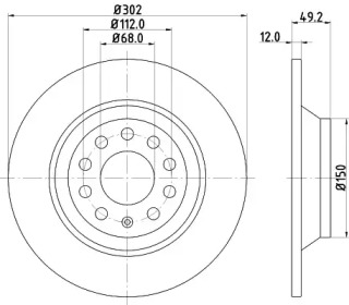 Тормозной диск (HELLA: 8DD 355 122-141)