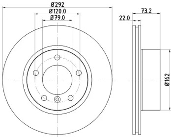 Тормозной диск (HELLA: 8DD 355 124-151)