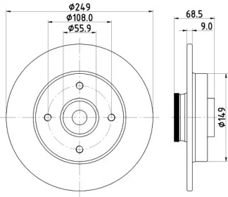 Тормозной диск (HELLA: 8DD 355 123-981)