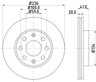 Тормозной диск (HELLA: 8DD 355 111-341)