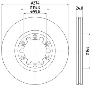 Тормозной диск (HELLA: 8DD 355 111-741)