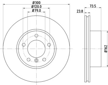 Тормозной диск (HELLA: 8DD 355 123-581)