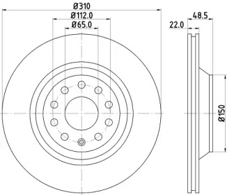 Тормозной диск (HELLA: 8DD 355 121-911)