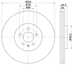 Тормозной диск (HELLA: 8DD 355 112-381)