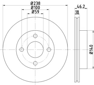 Тормозной диск (HELLA: 8DD 355 112-431)