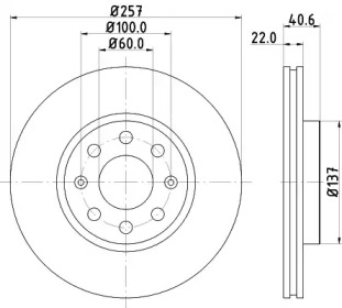 Тормозной диск (HELLA: 8DD 355 124-941)