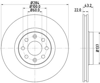 Тормозной диск (HELLA: 8DD 355 112-601)