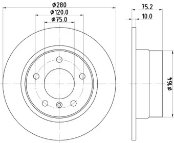 Тормозной диск (HELLA: 8DD 355 112-641)