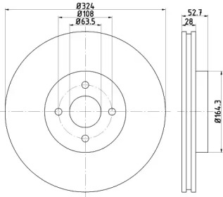 Тормозной диск (HELLA: 8DD 355 112-711)