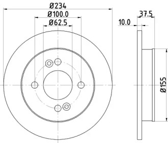 Тормозной диск (HELLA: 8DD 355 112-801)