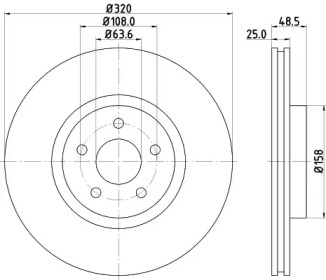 Тормозной диск (HELLA: 8DD 355 128-541)