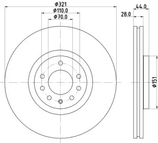 Тормозной диск (HELLA: 8DD 355 113-101)