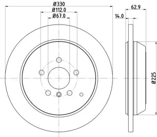 Тормозной диск (HELLA: 8DD 355 122-061)