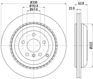 Тормозной диск (HELLA: 8DD 355 121-721)