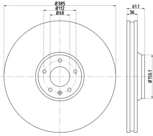 Тормозной диск (HELLA: 8DD 355 129-601)