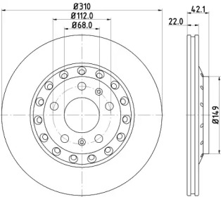 Тормозной диск (HELLA: 8DD 355 113-342)