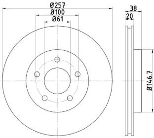 Тормозной диск (HELLA: 8DD 355 113-351)