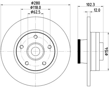 Тормозной диск (HELLA: 8DD 355 123-251)