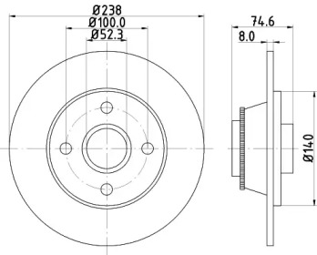 Тормозной диск (HELLA: 8DD 355 113-441)