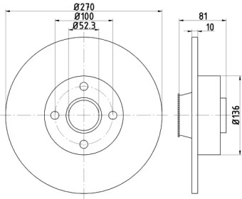 Тормозной диск (HELLA: 8DD 355 123-271)