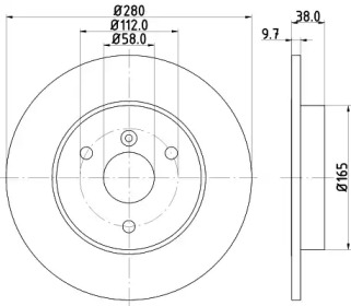 Тормозной диск (HELLA: 8DD 355 113-561)