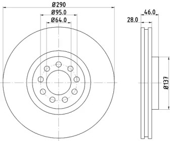 Тормозной диск (HELLA: 8DD 355 117-461)