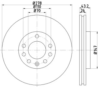 Тормозной диск (HELLA: 8DD 355 113-611)