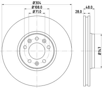 Тормозной диск (HELLA: 8DD 355 124-311)