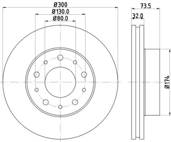 Тормозной диск (HELLA: 8DD 355 123-901)