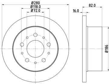 Тормозной диск (HELLA: 8DD 355 113-711)