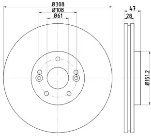 Тормозной диск (HELLA: 8DD 355 113-741)