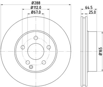 Тормозной диск (HELLA: 8DD 355 123-711)