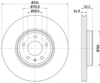 Тормозной диск (HELLA: 8DD 355 123-931)