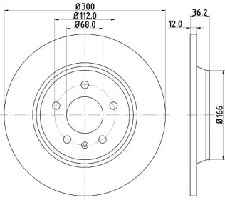 Тормозной диск (HELLA: 8DD 355 122-011)