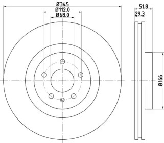 Тормозной диск (HELLA: 8DD 355 121-411)