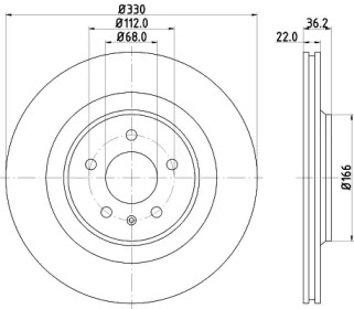 Тормозной диск (HELLA: 8DD 355 128-741)