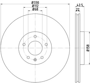 Тормозной диск (HELLA: 8DD 355 117-721)