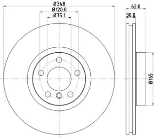 Тормозной диск (HELLA: 8DD 355 124-481)