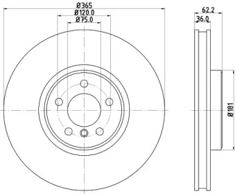 Тормозной диск (HELLA: 8DD 355 121-451)